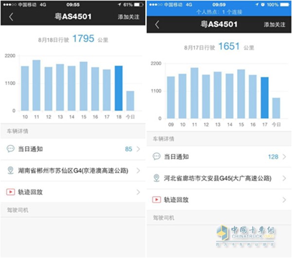 粵AS4501 8月16號(hào)-8月22號(hào)運(yùn)行紀(jì)錄GPS截圖