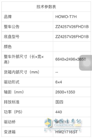 中國重汽HOWO-T7H 6X2牽引車