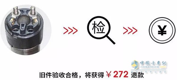 康明斯原件回收返款，驗收合格，將獲得272元退款