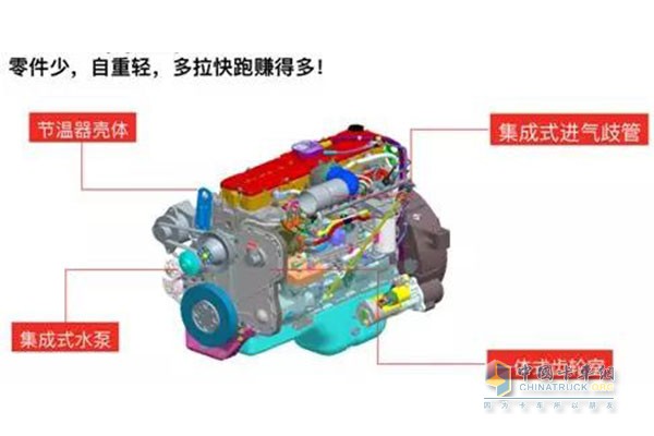 東風(fēng)康明斯ISL9.5發(fā)動(dòng)機(jī)自重輕，多拉快跑賺得多！