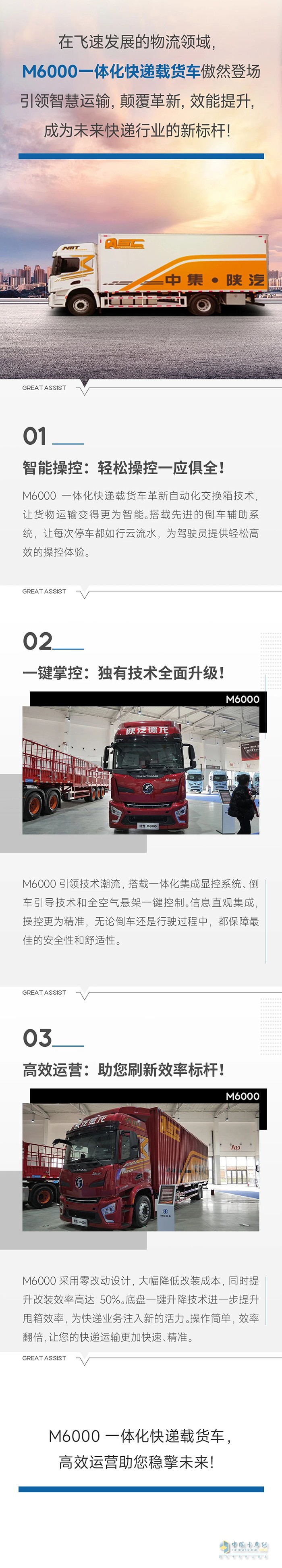 中集陜汽M6000一體化快遞載貨車：顛覆效率，引領(lǐng)未來