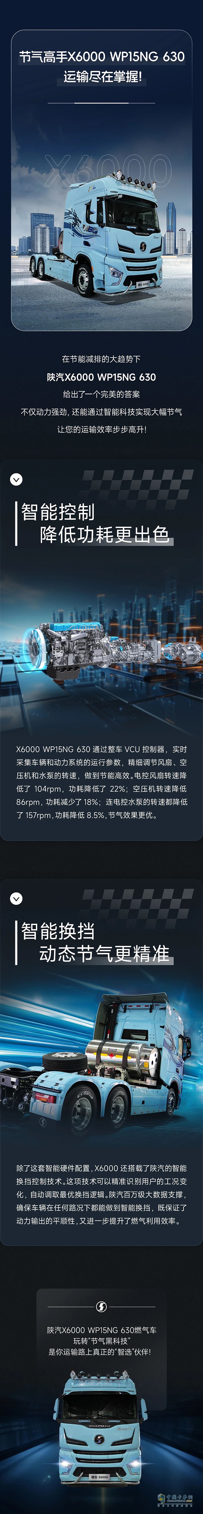 陜汽：節(jié)氣高手X6000 WP15NG 630，運(yùn)輸盡在掌握！